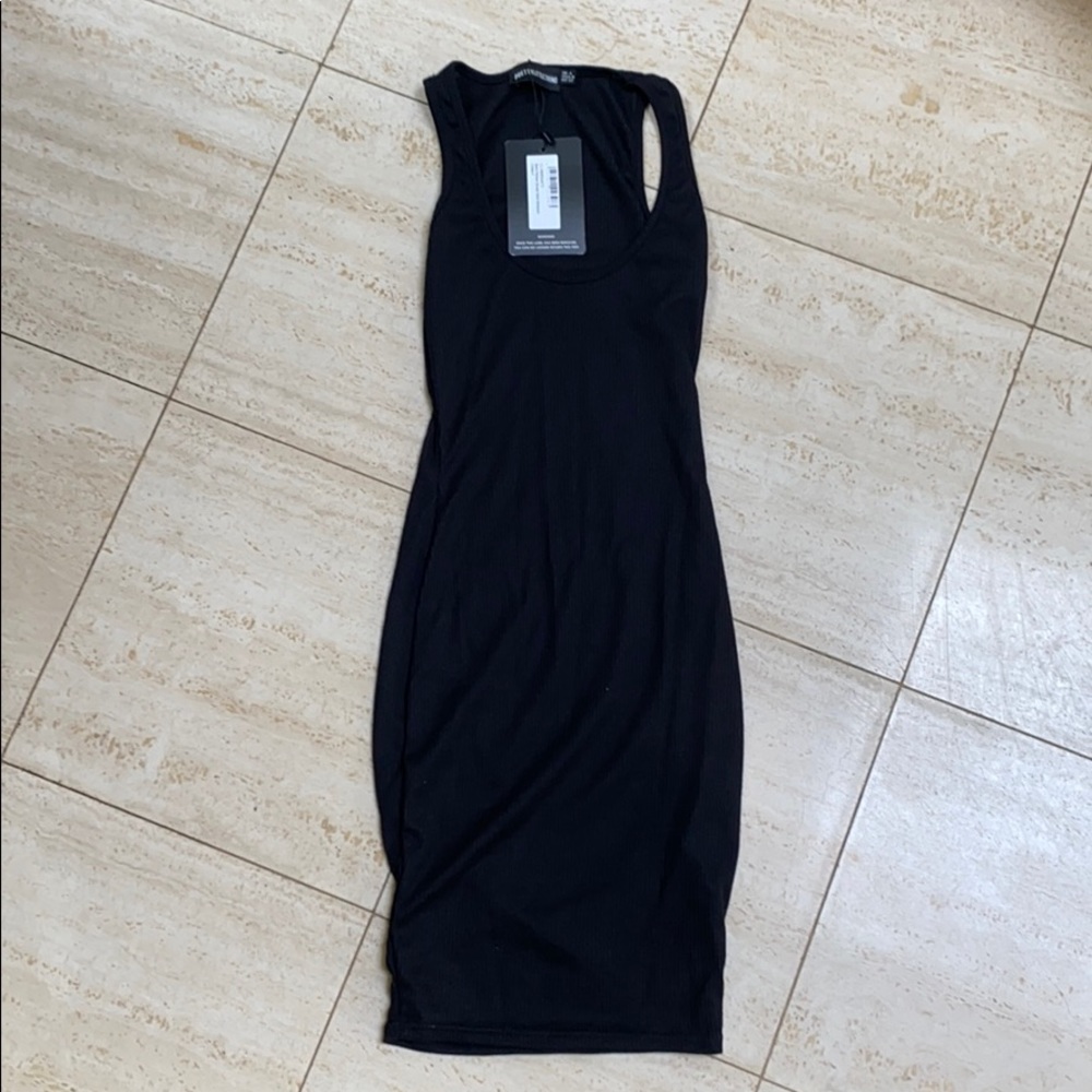 black ribbed mini dress💅🏽